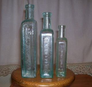 Three Different 1890s Era Embossed Nerve & Remedy Bottles