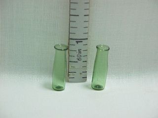 Green Milk Bottles   (2)   #G1026G Dollhouse Miniature