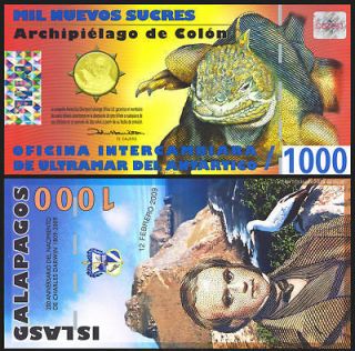 Galapagos Island 1000 Sucres Year 2009 Banknote