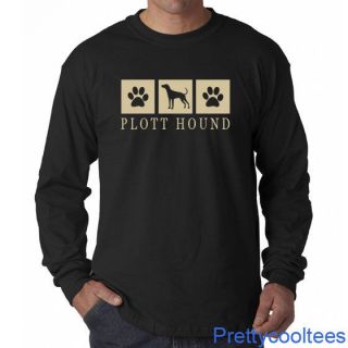 PLOTT HOUND Silhouette Long Sleeve T Shirt Tee   dog   S to 5XL