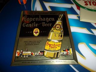 Vintage RARE Copenhagen Tin Over Cardboard TOC Beer Sign Gas station 
