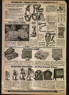 1933 AD Sunbeam Mixmaster Electric Food Mixer Regal Bersted Toaster 
