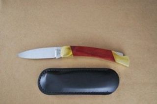 Joseph Rodgers 12020 Brass Folding Pocket Knife W/ Red Wood Inlay