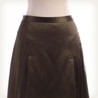 BANANA REPUBLIC Classic Green Front Pleated Mini Skirt Sz 6