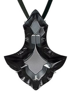 Baccarat lead crystal black Pampilles large pendant necklace