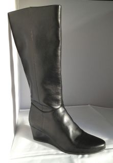 Flexible by Bandolino Doretta Knee High Wedge Boots Black 9.5 M New 