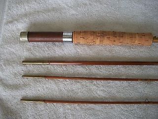 Montague Bamboo Fly Fishing Rod 9 foot 3 piece 2 tips Leaping Brook 