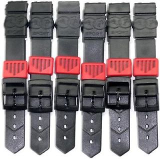 Newly listed LOT OF 6PCS.WATCH BANDS,18MM BLACK RASIN FOR CASIO,TIMEX 