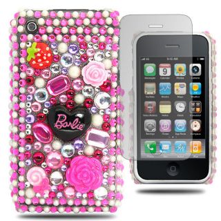 Barbie Diamond Flower HOT PINK Case Cover For Apple iPhone 3G 3GS 