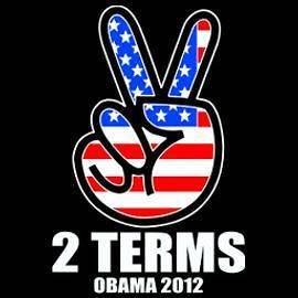 New 2 Terms Peace USA Flag Obama 2012 Barack President Election Tee T 