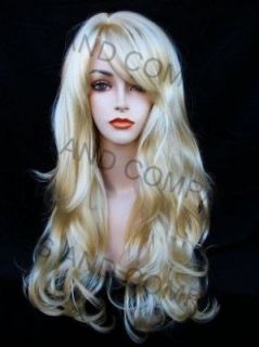 Barely There Wavy Must Have Pale BLONDE WIG LONG w. Bangs HSJO 613