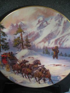 81 Harland Young GRIZZLY AMBUSH Stagecoach Bear Horse