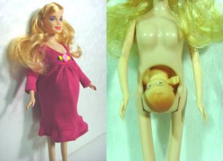 Real pregnant doll mom doll have a baby in her tummy