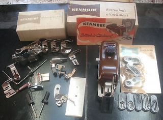VINTAGE  KENMORE SEWING MACHINE ATTACHMENTS & BUTTONHOLER 