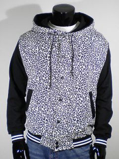   New Varsity Hoodie Leopard Body Baseball Jacket size M Quality Cotton