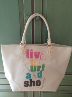NEW Juicy Couture Jelly Bag Beach Bag Tote Live to Surf gray NWT