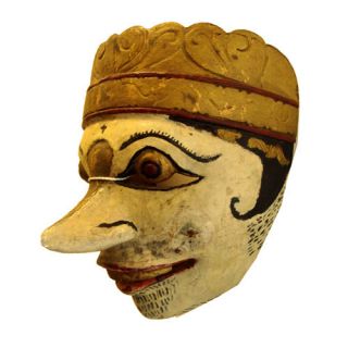 Antique Wooden Folk Mask Indonesian Bite Mask Topeng 19th Century