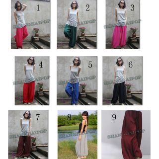   Trousers Palazzo Yoga Gym Wide Leg Pant Slack Casual Belly Dance Red