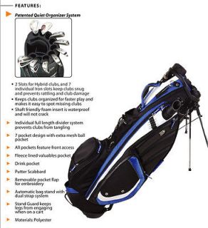 Bennington Lite Quiet Organizer Golf Stand Bag   Blue