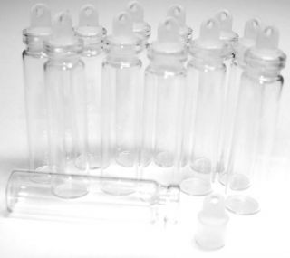 12 GLASS VIAL BOTTLE PENDANTS OIL/ ASHES/ FAIRY DUST