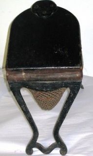 Antique Cast Iron/Leather Fire Place Foot Bellow 1890s