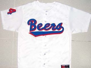 BASEketball BEERS MOVIE JERSEY JOE COOP COOPER BUTTON DOWN WHITE 