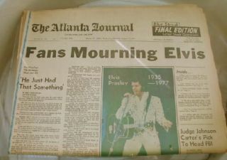 Elvis Newspaper Death Announcement   Atlanta 1997   Blue Streak
