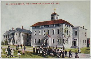 1900s 1910s Postcard, St Francis School and Parsonage, Superior 