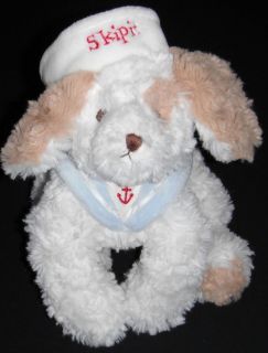 Bunnies By The Bay SKIPIT White Tan Plush Puppy Dog Sailor Stuffed 