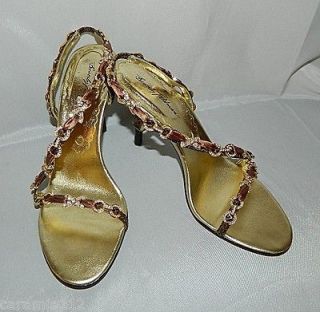 BEVERLY FELDMAN Strappy Sandals Heels sz 9 Hyped Up Evening Shoes NEW