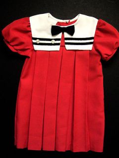 Girls Vintage Expressions Pleated Red Party Dress Sz 4 Church