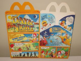 Vintage 1985 McDonalds Day & Night Happy Meal Box Grimace Mayor 