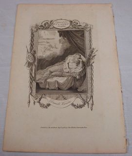 1786 Antique Print/DANIEL’S VISION/Copper Engraving/Work of Flavius 