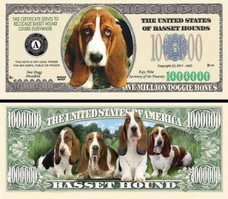 BASSET HOUND DOG DOLLAR BILL (500/$59.95)