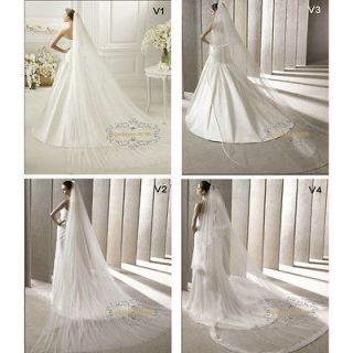 New Custom 4 Royal Elegant Long Soft Tulle Veils for Wedding Dress 