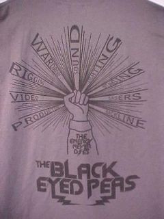 XL BLACK EYED PEAS 2010 The Energy Never Dies World Tour T Shirt Gray 