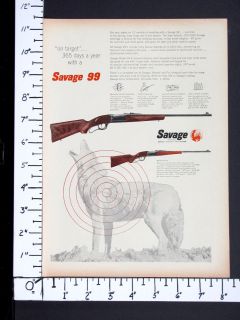 1956 SAVAGE ARMS Model 99 Lever Varmint Big Game Rifle magazine Ad 