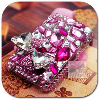 Pink Crystal Bling Hard Skin Case Cover Blackberry 8520 8530 Curve 3G 
