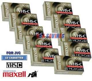 MAXELL FOR JVC VHS C Video Tape Pack  10 Tapes TC 30