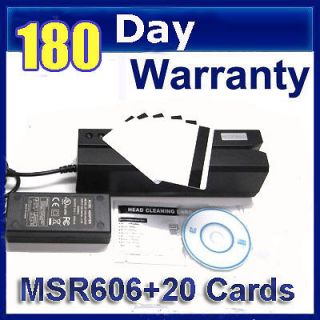   HiCo Magnetic Stripe Card Reader Writer Encoder MSR206 w / 20 Cards