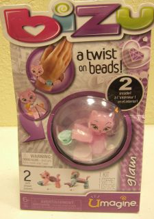 NIP Bizu Umagine Bead 2 Bracelet Kit Glam Pink Cat and Horse 6+ Years