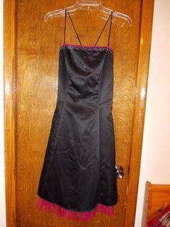 Junior Size 5/6 Formal Dress by Jump Black with Pink Trim ~EUC~