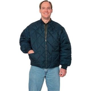 Navy Blue DIAMOND QUILTED THERMAL JACKET – Nylon Outershell, Front 