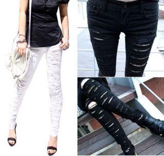 Very Destroyed / Ripped Skinny Jeans, Black or White