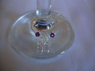   Wine Glass Charm Made With Swarovski Crystal + Birthstone Colour