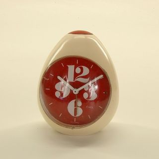 Retro Blessing Alarm Clock, red and white, marked Cara