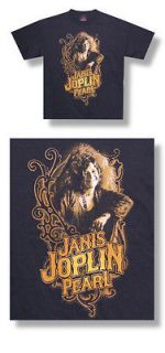New Janis Joplin Pearl I​mage ornate design Black Large T shirt