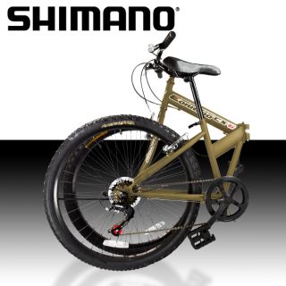   26 Folding Shimano Mountain Bike Bicycle Foldable 6 Speed Gold Black