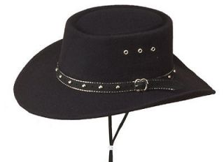 BLACK FELT COWBOY GAMBLER HAT and BAND   LINED   New   Size 7 1/4   58 