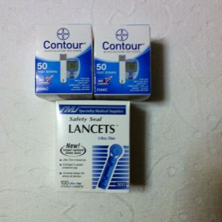 Bayer Contour Blood Glucose 100 Test Strips Exp. Date 03/2014 And Free 